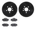 Dynamic Friction Co 8302-32012, Rotors-Drilled and Slotted-Black with 3000 Series Ceramic Brake Pads, Zinc Coated 8302-32012